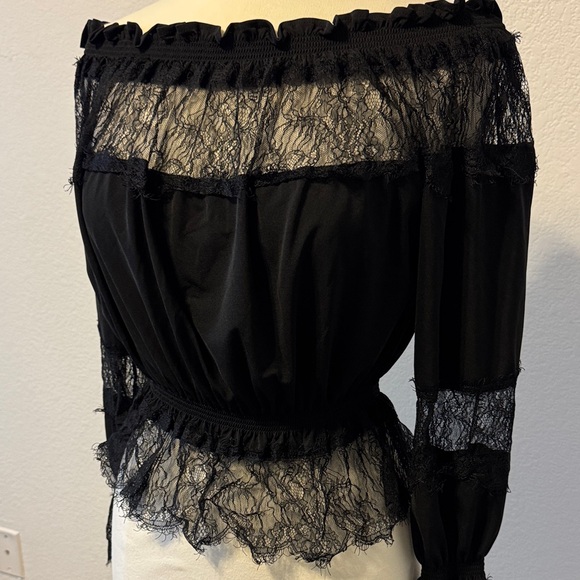 Moda International Black Lace Blouse - Picture 2 of 5